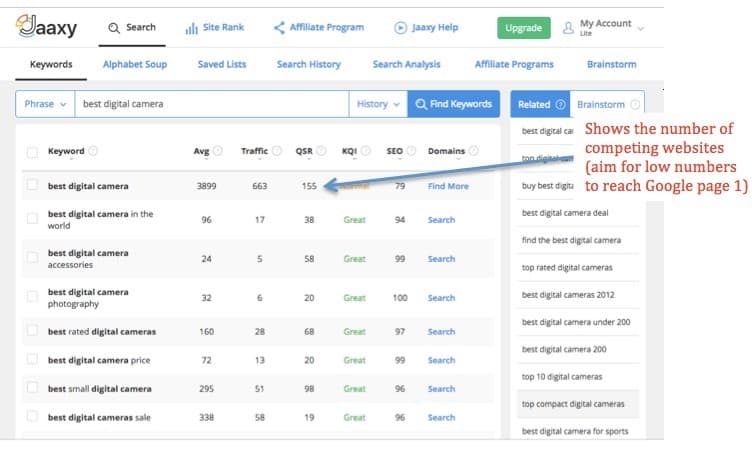 website keywords checker