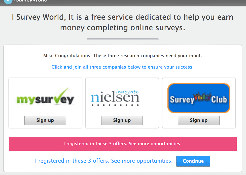 iSurveyWorld Sign up