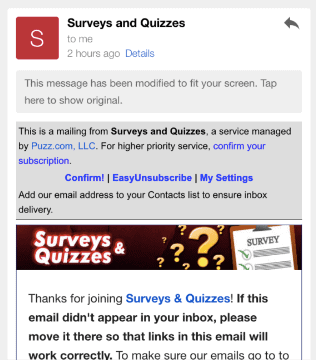 Survey Voices emails