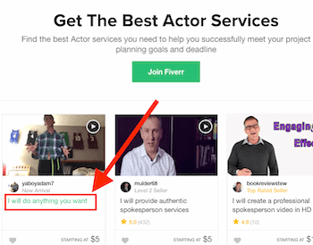 Actors on Fiverr