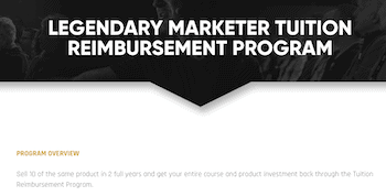 Legendary Marketer reimbursement program