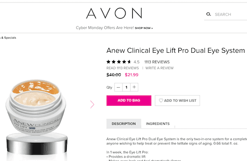 Avon similar products