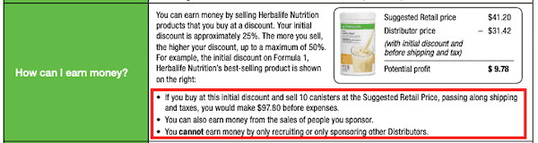 Can you make money selling Herbalife