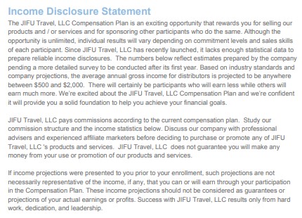 JIFU Travel Review: Income Disclosure
