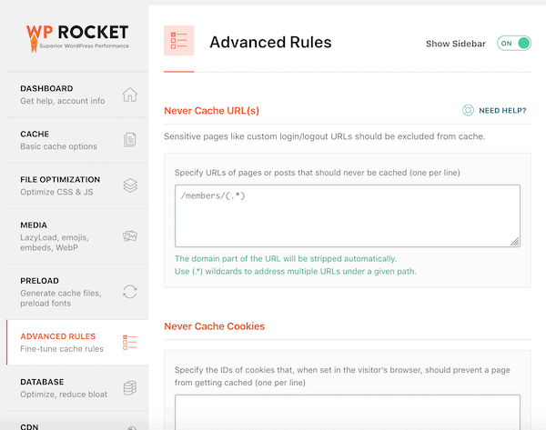 WP Rocket Advanced Features