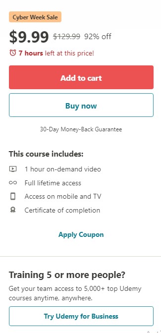 Udemy Clickbank Success Review: Cost