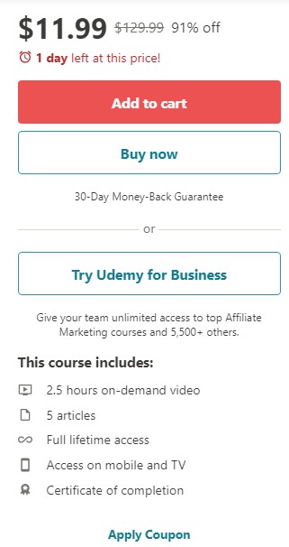 Is Udemy's Twitter Affiliate Marketing or Get Sales on Autopilot Scam: Costs